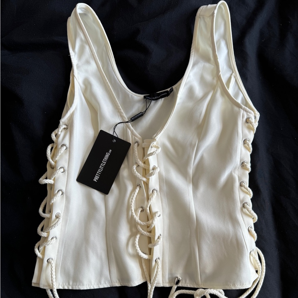 Pretty Little Thing Lace Up Top
